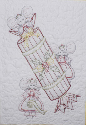 Christmas Mice Stitchery - 9 preprinted panels plus quilt pattern