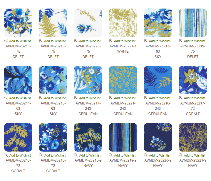 10 inch charm pack - Cobalt Bliss