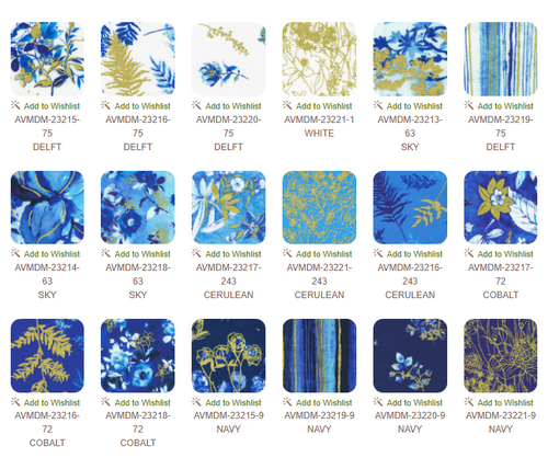 10 inch charm pack - Cobalt Bliss