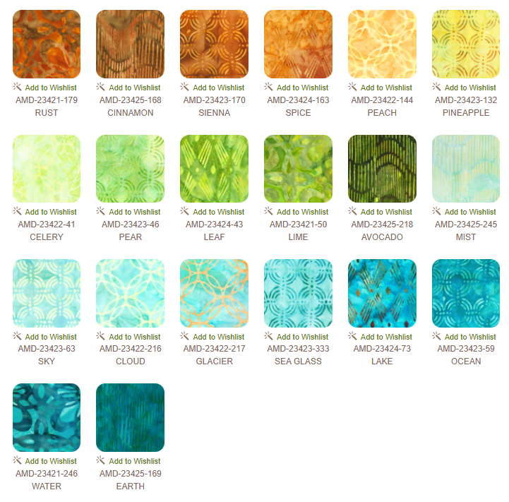 10 inch charm pack - Geo Earth - Batiks