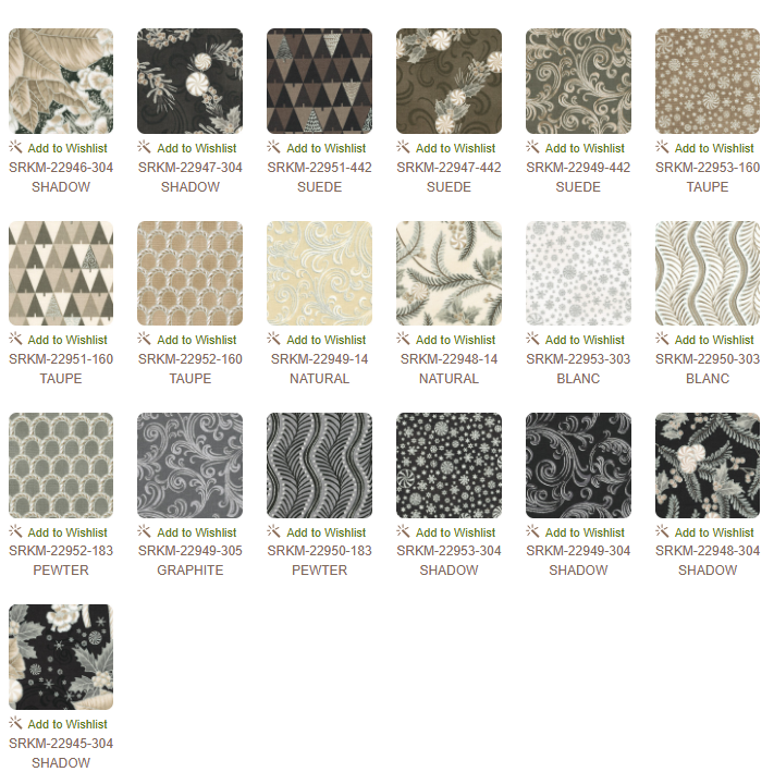 10 inch charm pack - Holiday Flourish - Peppermint Twist - Graphite