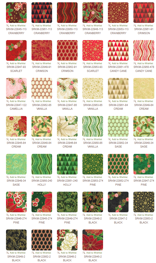 10 inch charm pack - Holiday Flourish - Peppermint Twist - Traditional Colours