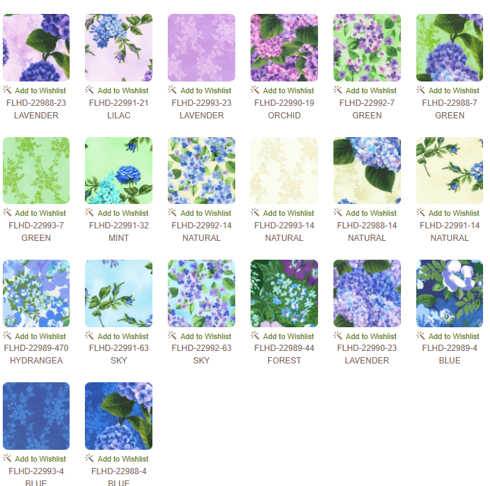 10 inch charm pack - Hydrangea Grace