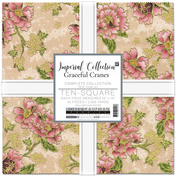 10 inch charm pack - Imperial Collection - Graceful Cranes